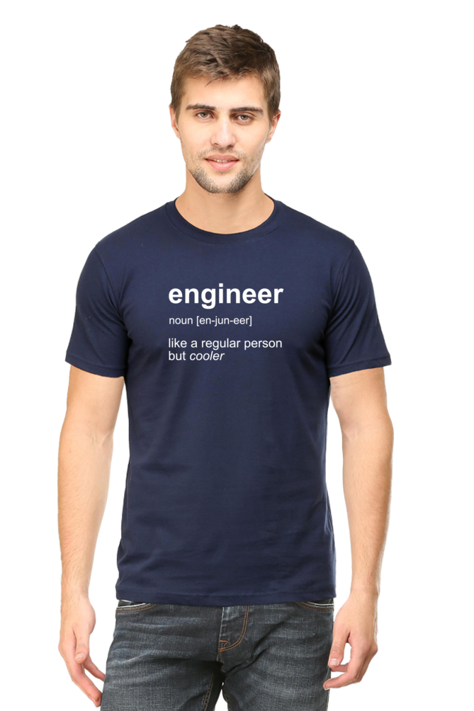 Engineer Definition White Text Round Neck T-Shirt