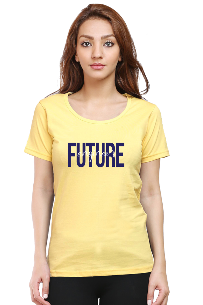 Future Engineer Text Round Neck T-Shirt WOMEN