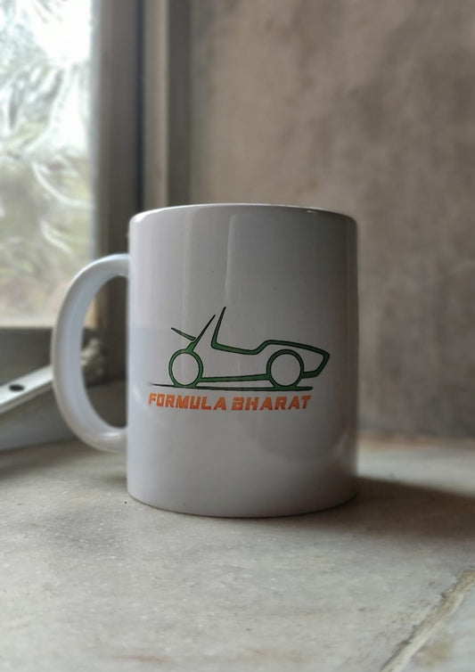 Formula Bharat Logo on White Coffee Mug 11 OZ