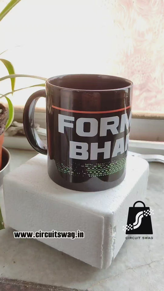 Formula Bharat Tire Track Black Coffee Mug 11 OZ