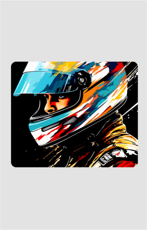Race Driver Multicolor Rectangular Mousepad